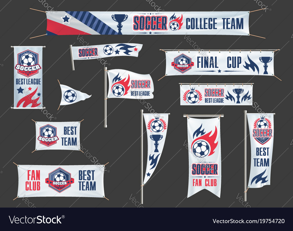 Advertising Banners Soccer Championship Royalty Free Vector