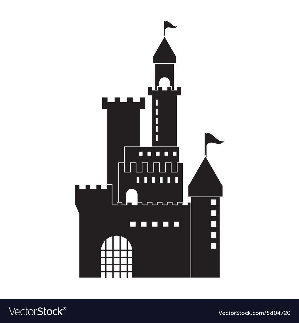 Castle icon palace design flat