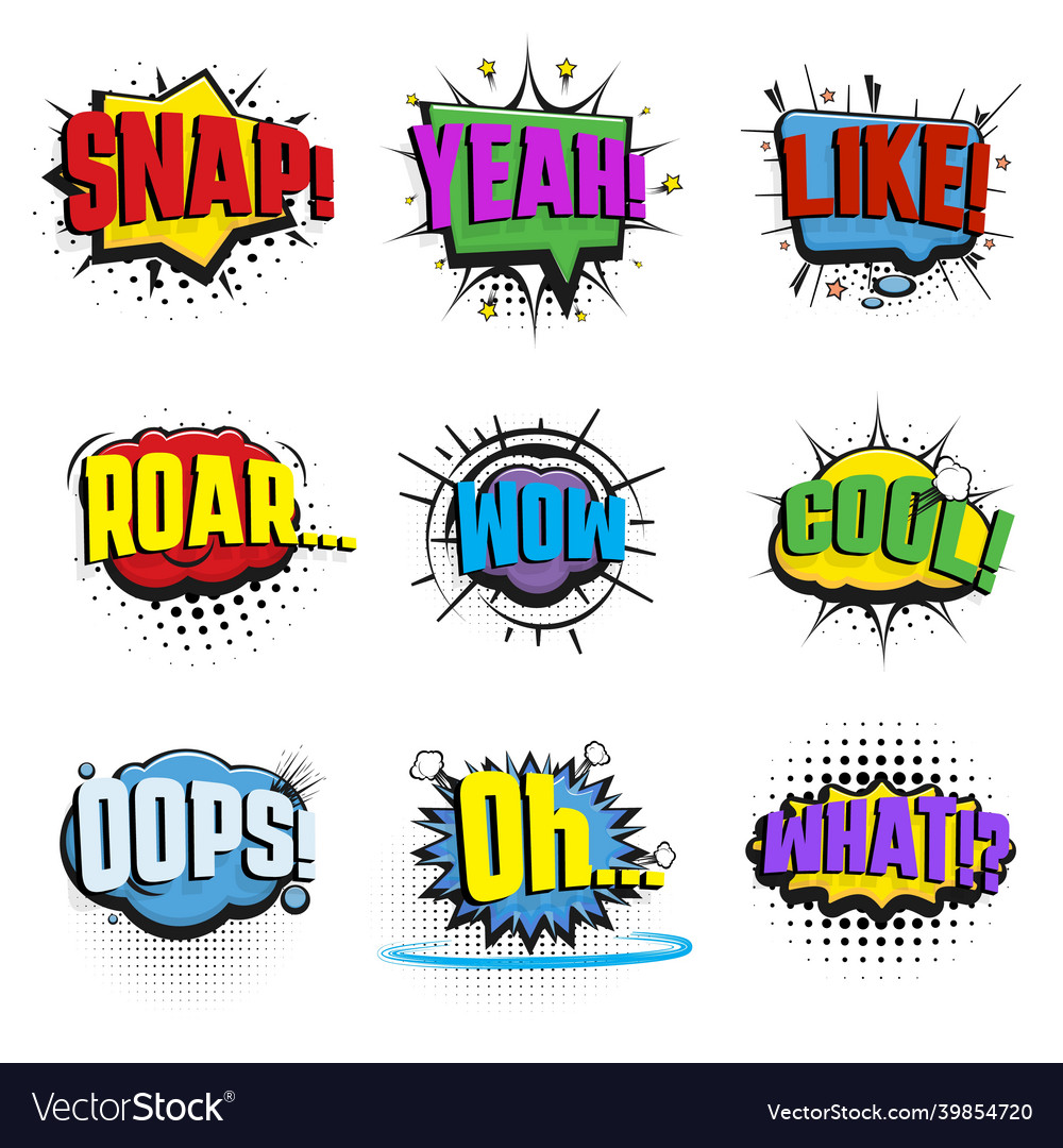 Comic speech bubbles cool bubble speaking cloud Vector Image