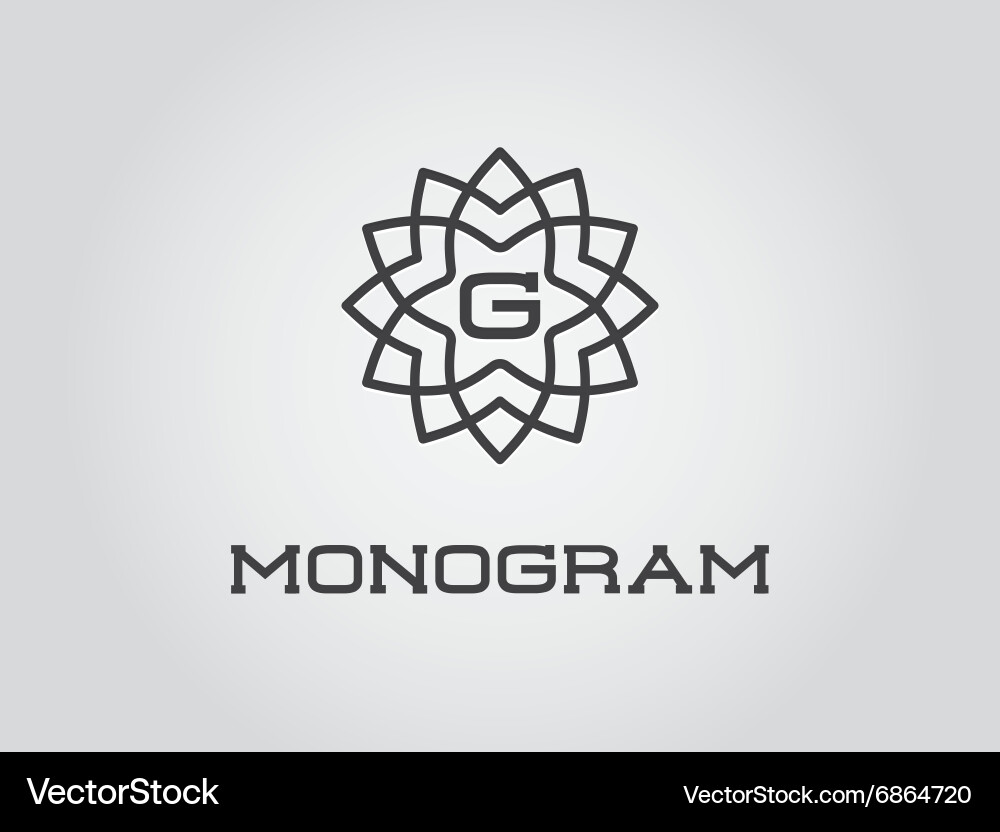 Compact monogram design template with letter Vector Image