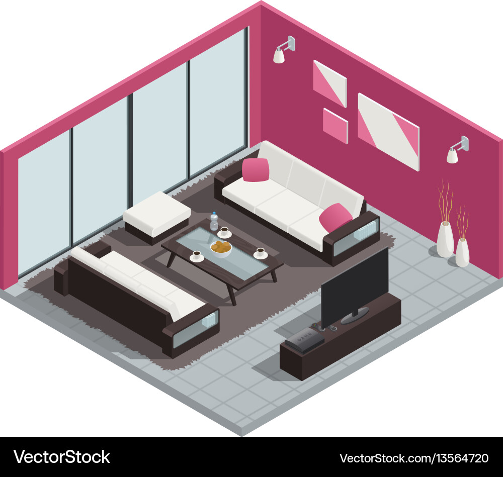 Dining room composition Royalty Free Vector Image
