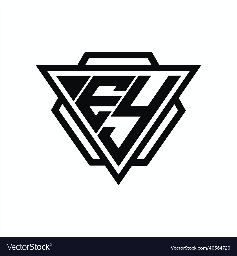 Ey Logo Monogramm mit Dreieck und Sechskant vector image Ey Logo Monogramm mit Dreieck und Sechskant