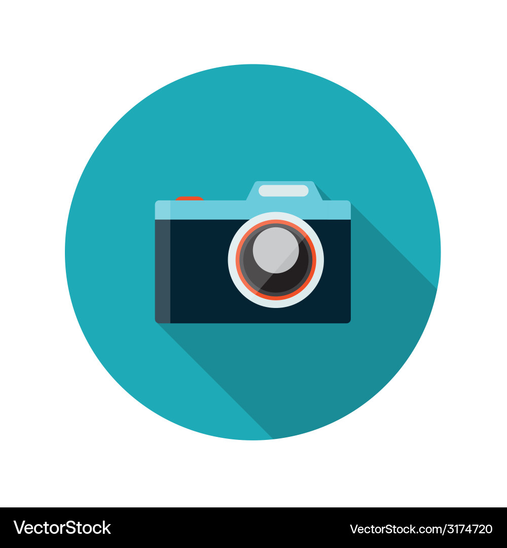 Flat design concept camera with long shadow Vector Image