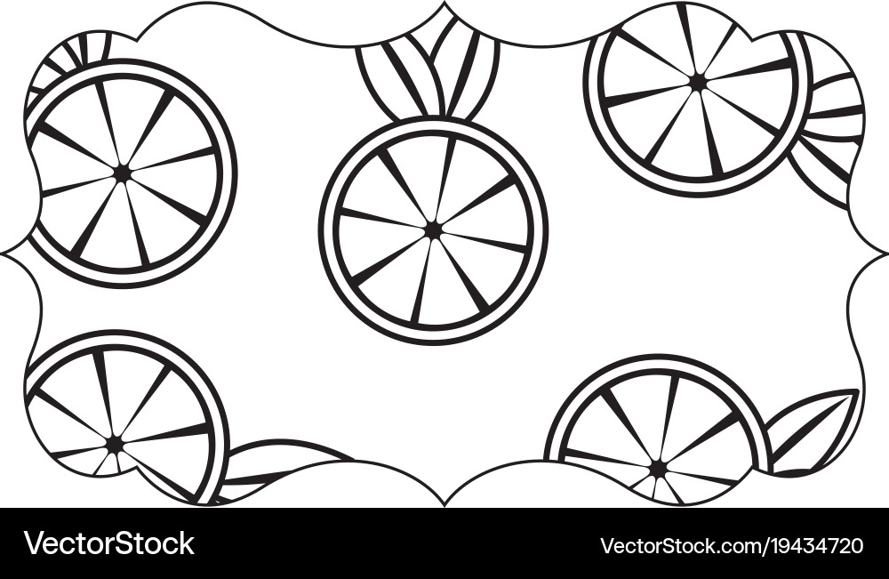 Frame with oranges pattern background Royalty Free Vector