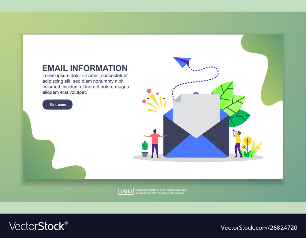 Landing page template email information modern Vector Image