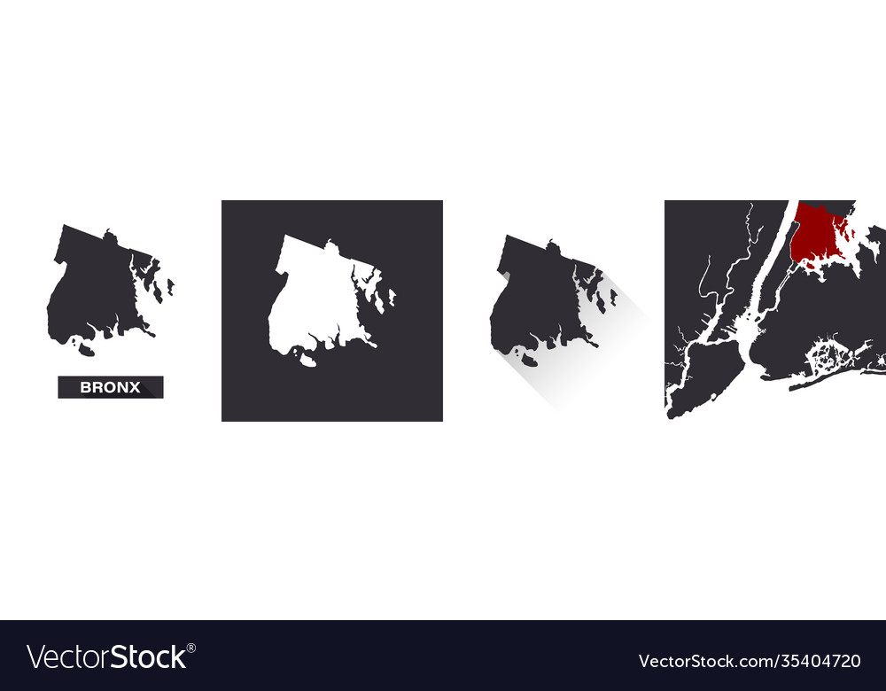 Map Bronx Boroughs New York City United Royalty Free Vector