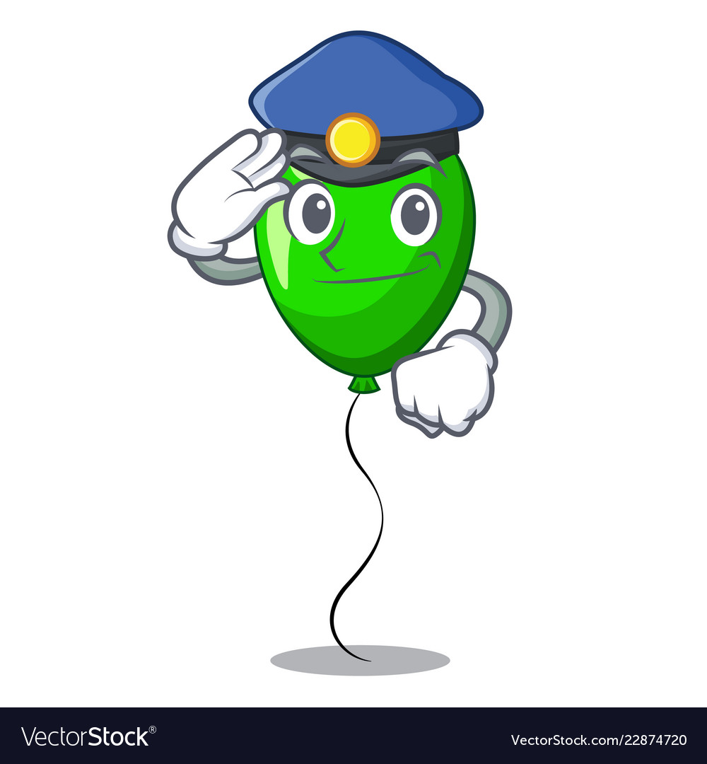 Police green balloon cartoon birthday very funny Vector Image Police green balloon cartoon birthday very funny Vector Image