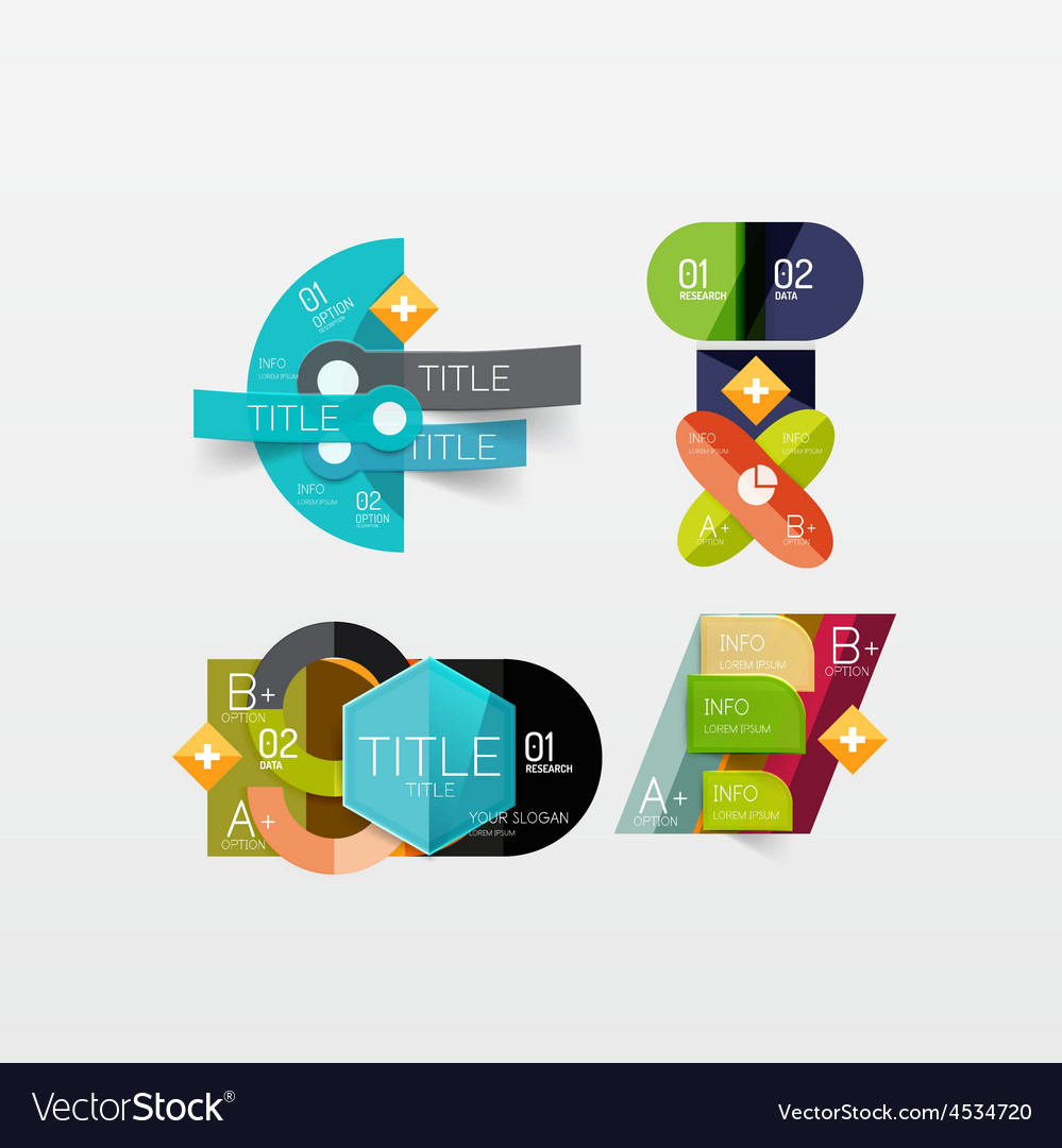 Set of modern geometric infographic web layouts