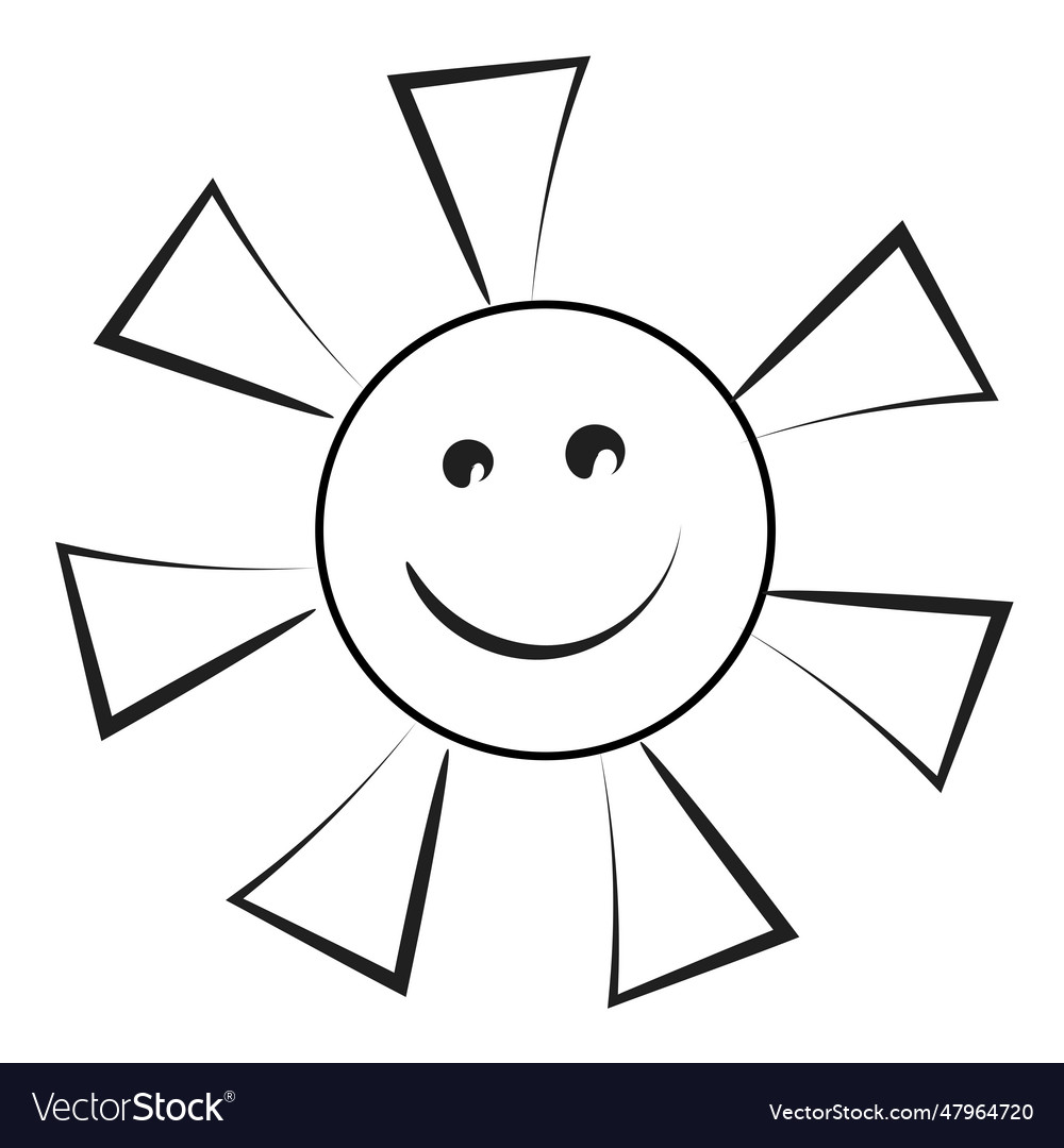 Smiling sun use as card Royalty Free Vector Image