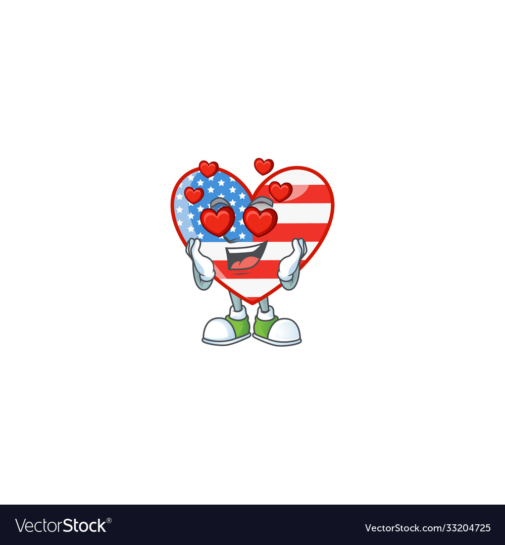 A romantic independence day love cartoon mascot Vector Image