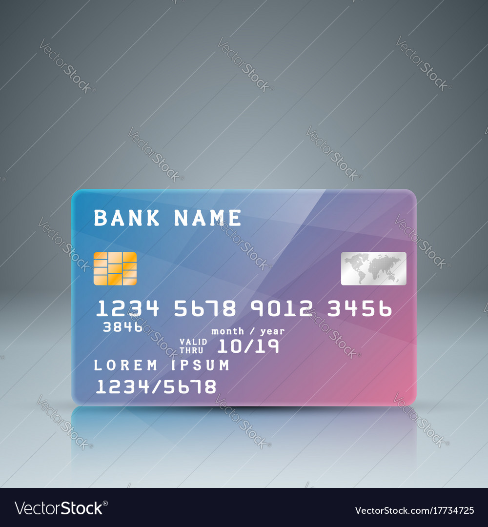 Bank card with reflect card number is random Vector Image