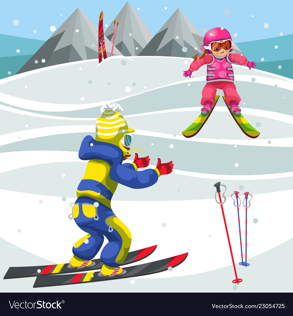 Winter kind of sport. Лыжи мультяшные. Лыжная эстафета рисунок.