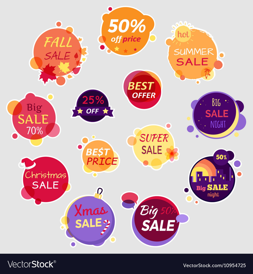 Collection of sale elements Royalty Free Vector Image