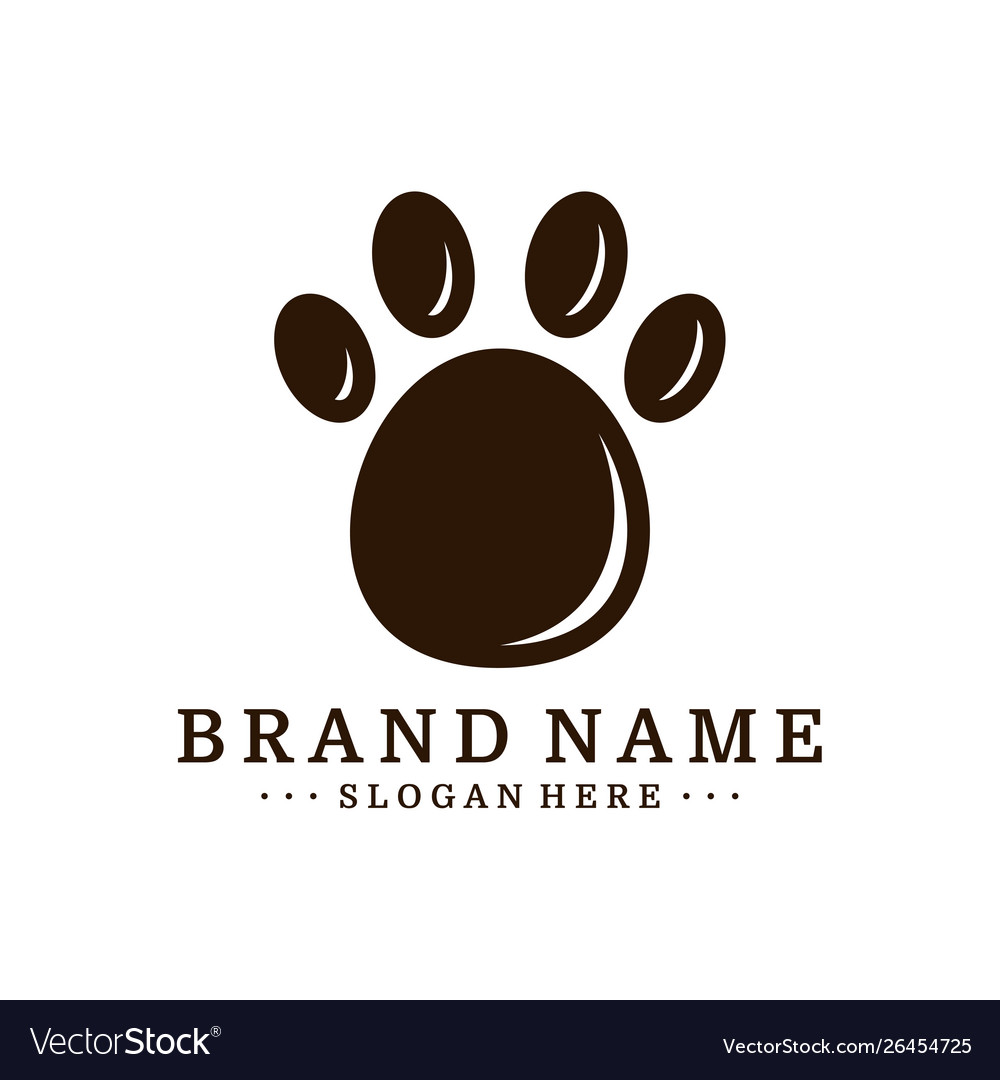 Dog foot logo design template icon