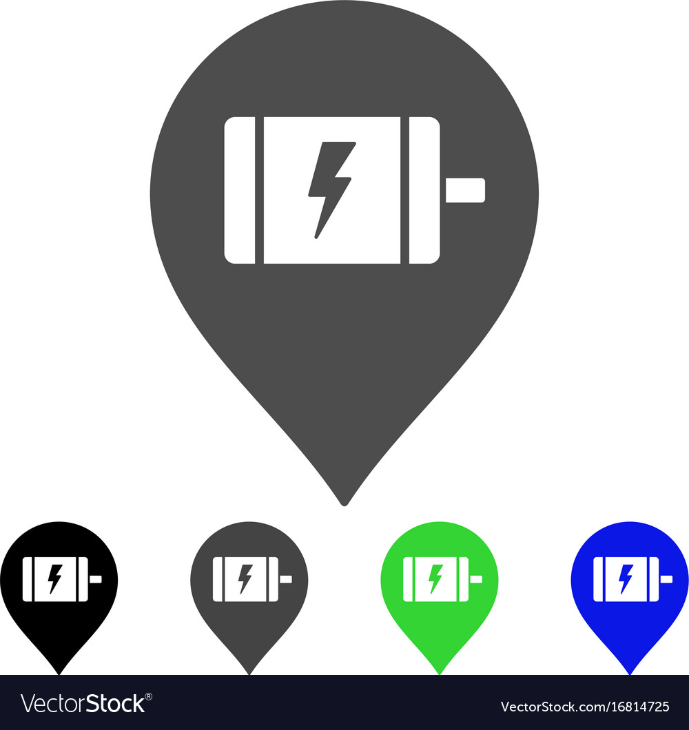 Electric engine marker flat icon