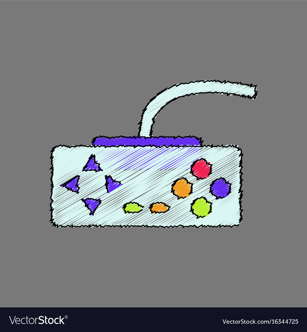 Flat shading style icon playing joystick