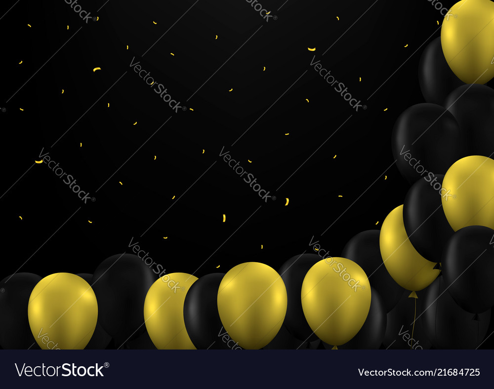 Golden balloons background Royalty Free Vector Image