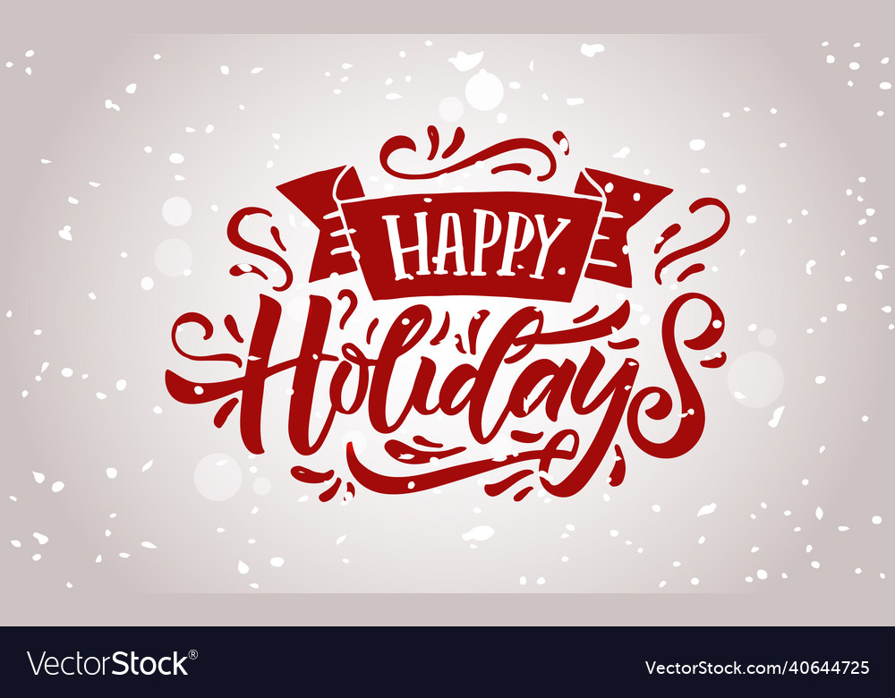 Hand sketched happy holidays card badge icon Vector Image