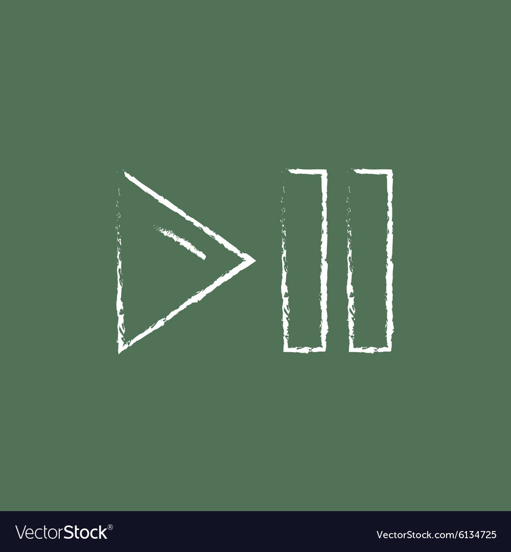 Pause and next button icon drawn in chalk