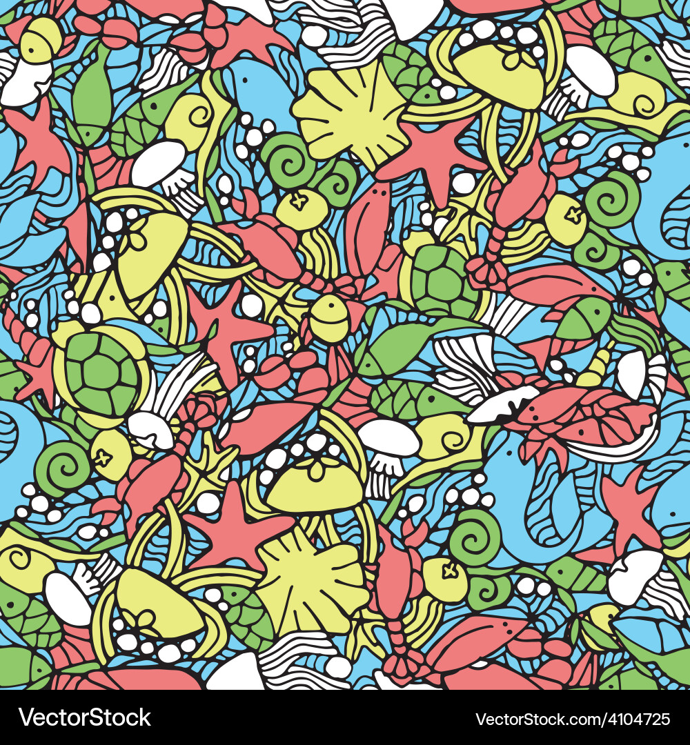 Seamless pattern with an underwater theme Vector Image