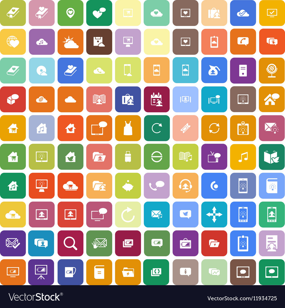 Set of 100 universal icons business internet web Vector Image