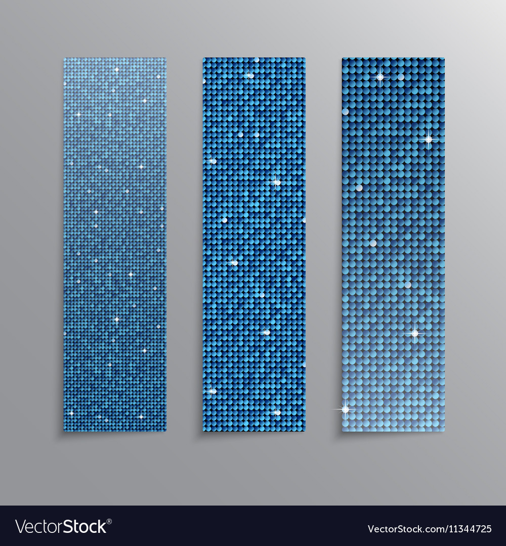 Vertikale Set blaue Pailletten Banner glitzern