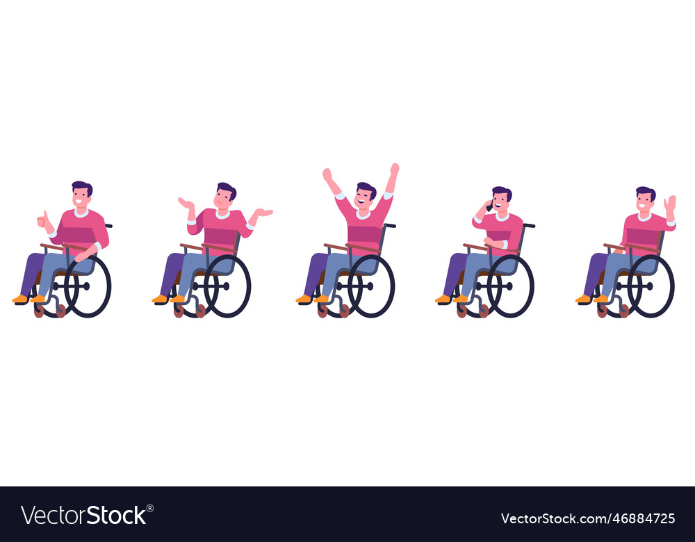 Young man with disability cartoon character Vector Image