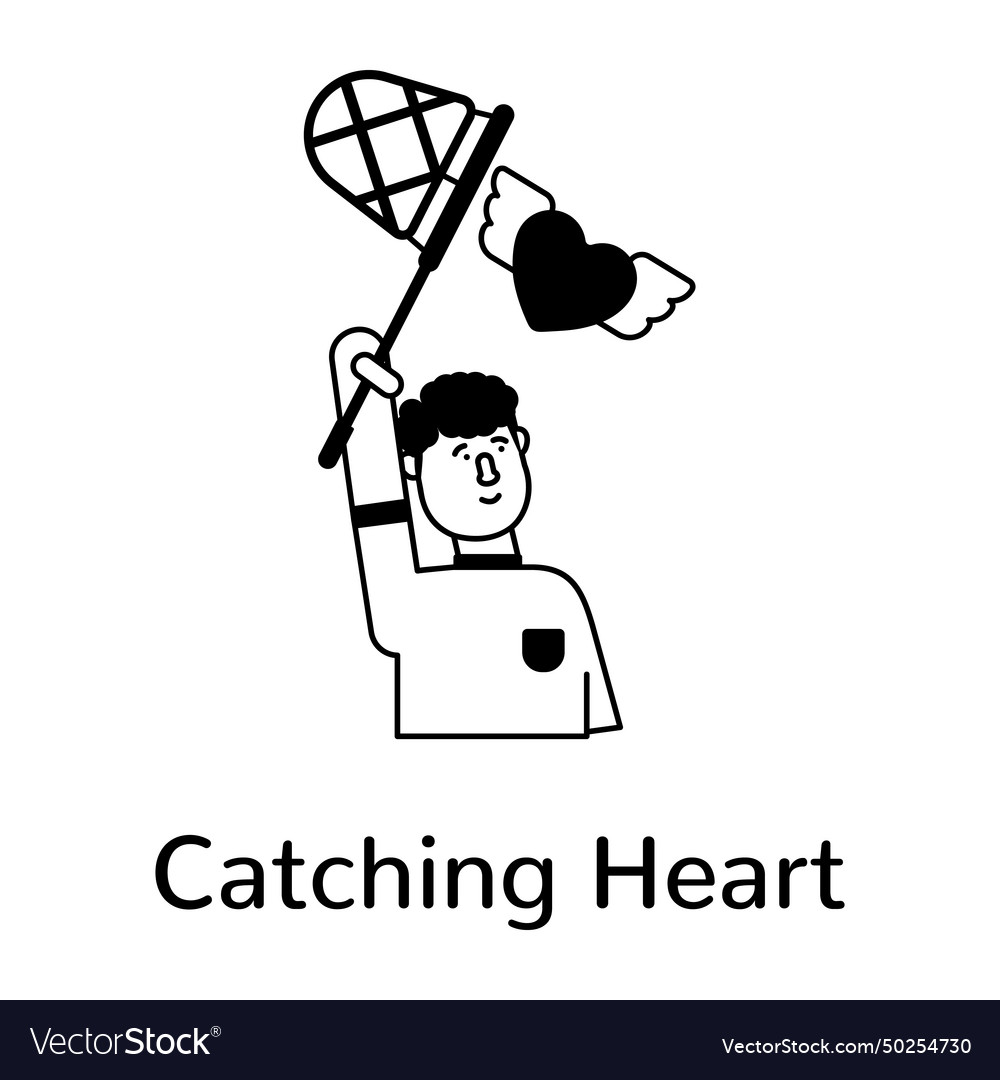 Catching heart Royalty Free Vector Image - VectorStock