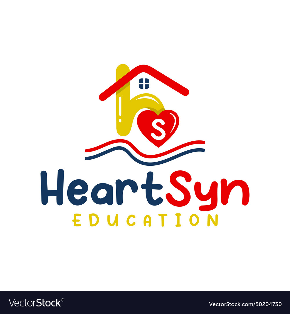 Children school logo with the letters hs Vector Image