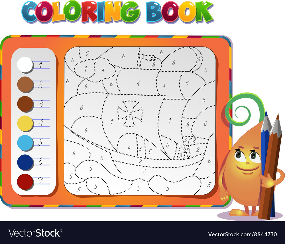 Coloring book about ship