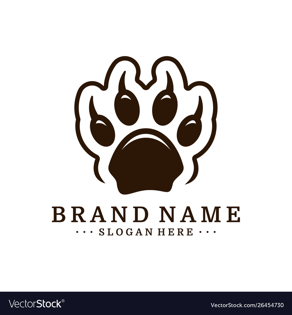 Dog foot logo design template icon Royalty Free Vector Image