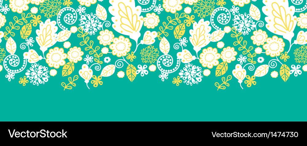 Emerald flowerals horizontal seamless pattern Vector Image