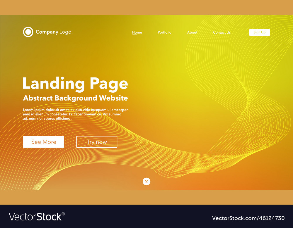 Gradient abstract wave background landing page