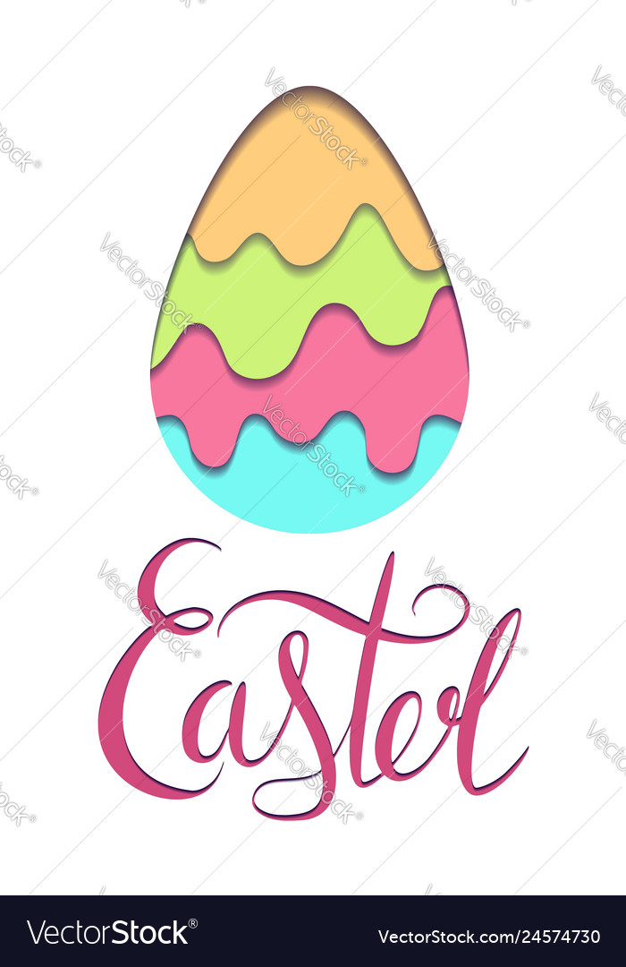 Greeting card with egg carving paper Royalty Free Vector