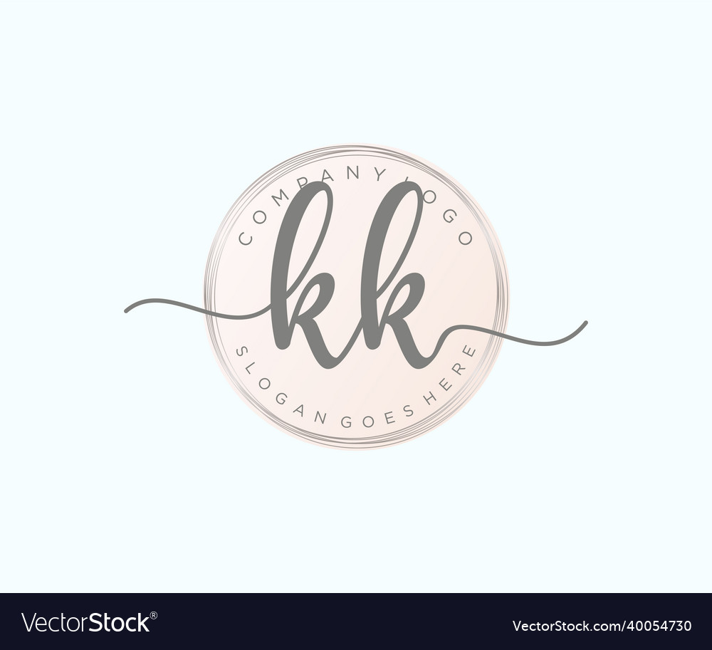 Initial kk feminine logo usable for nature salon Vector Image