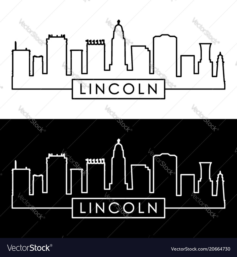 Lincoln Skyline lineare Stil editierbare Datei