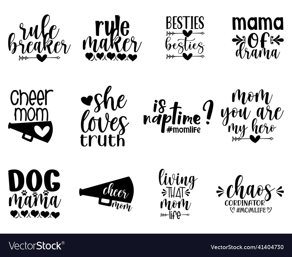 Mothers day quotes design set