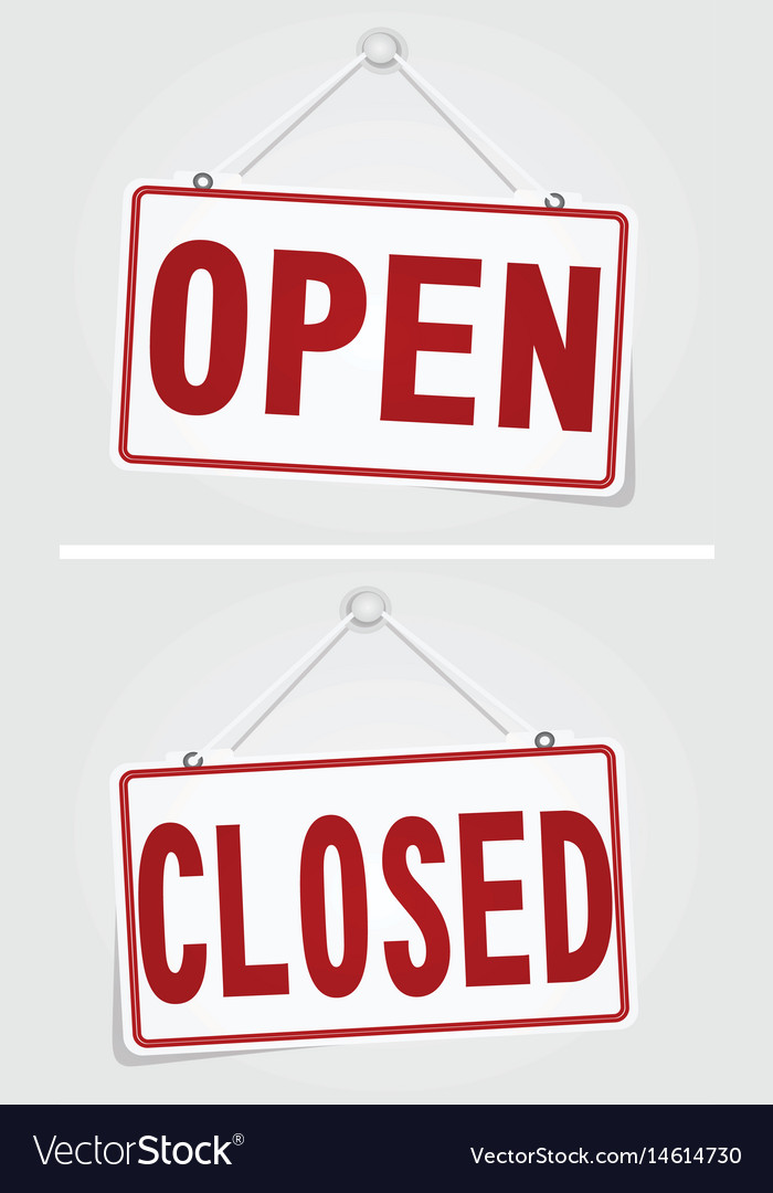 sign for open and close