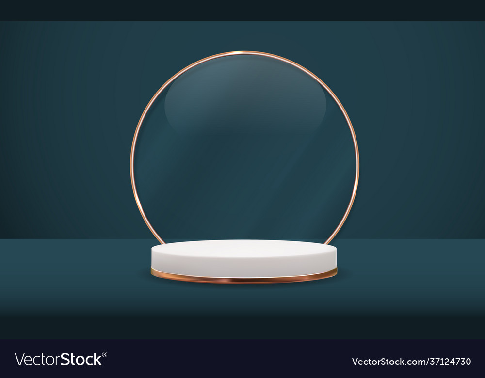 Realistic 3d pedestal over dark background trendy Vector Image