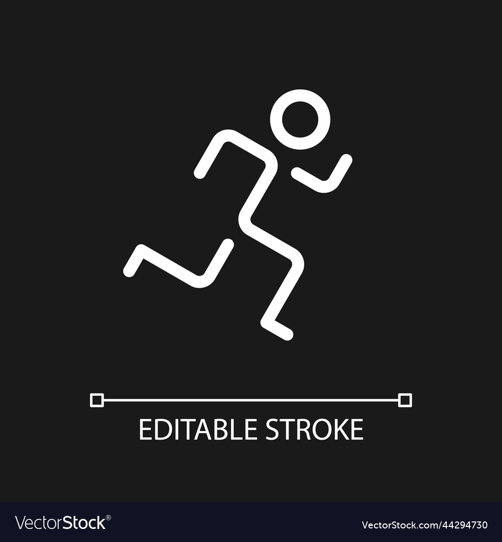 Running pixel perfect white linear ui icon vector image Running pixel perfect white linear ui icon