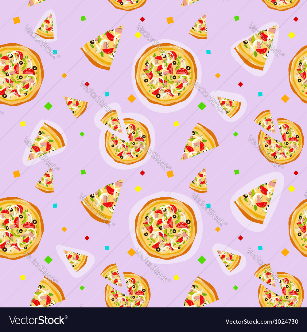 Seamless colorful cartoon pizza texture