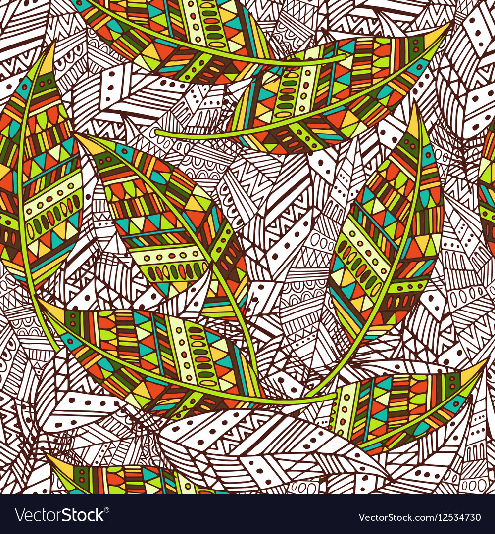 Seamless pattern with feather
