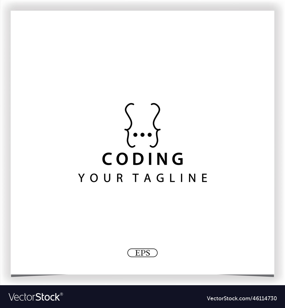 Simple coding or programmer logo premium elegant vector image Simple coding or programmer logo premium elegant