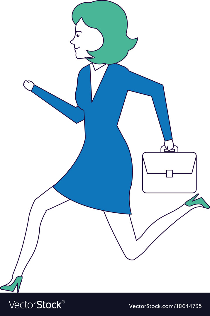 Businesswoman running avatar character Royalty Free Vector