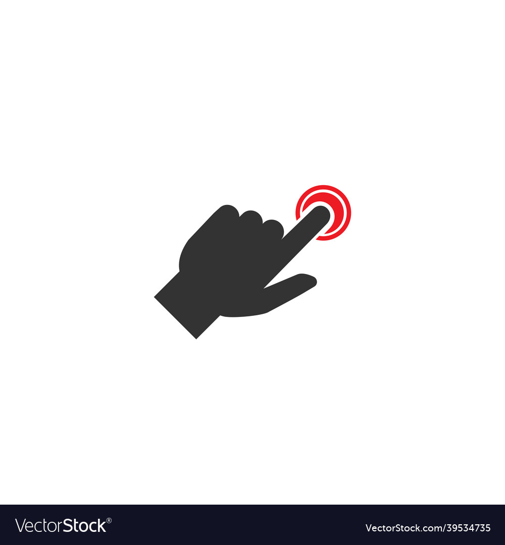 Click or push the button pictograph black pointing vector image Click or push the button pictograph black pointing