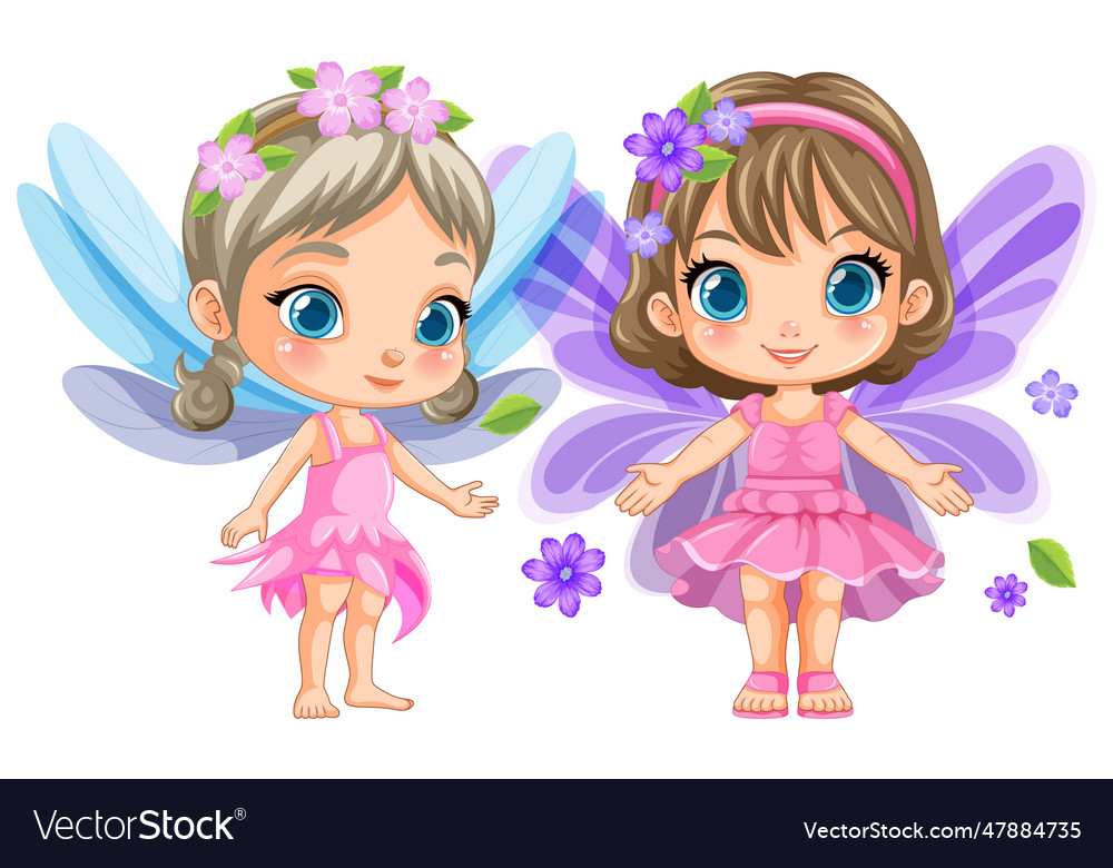 Cute fantasy fairy cartoon character Royalty Free Vector