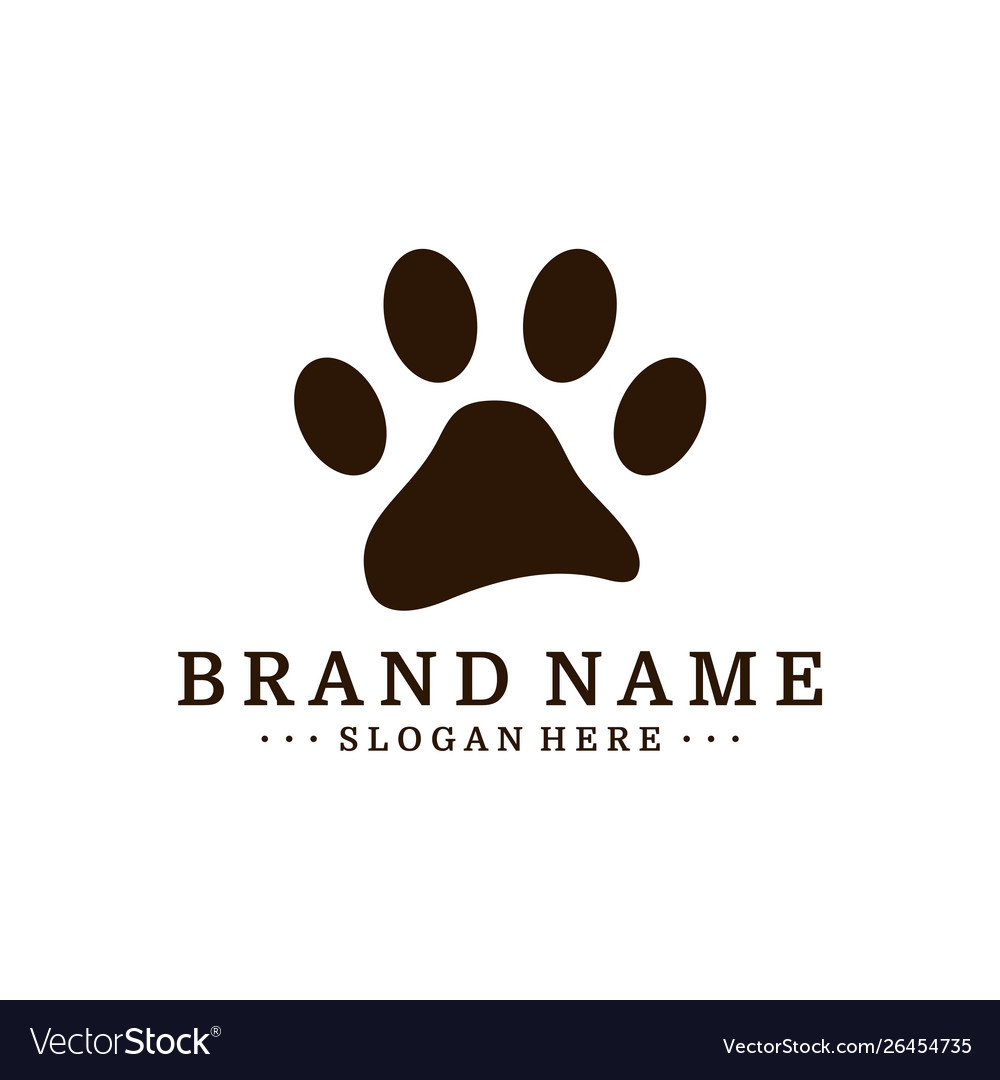 Dog foot logo design template icon