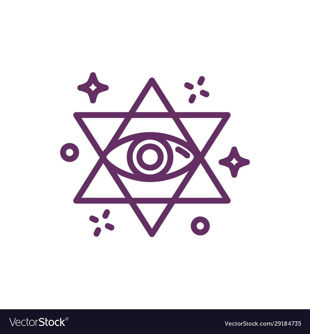 Eye in star magic sorcery symbol Royalty Free Vector Image