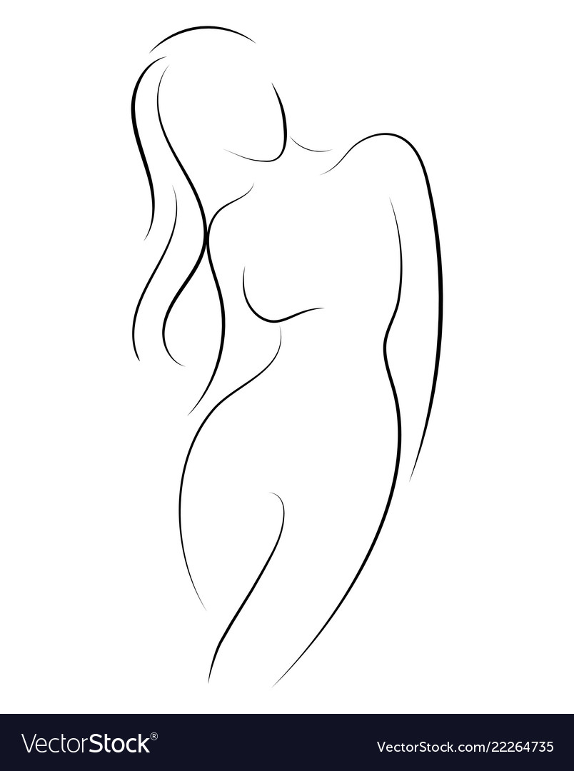 Breast Size Female Body Silhouette Side Stock Illustration