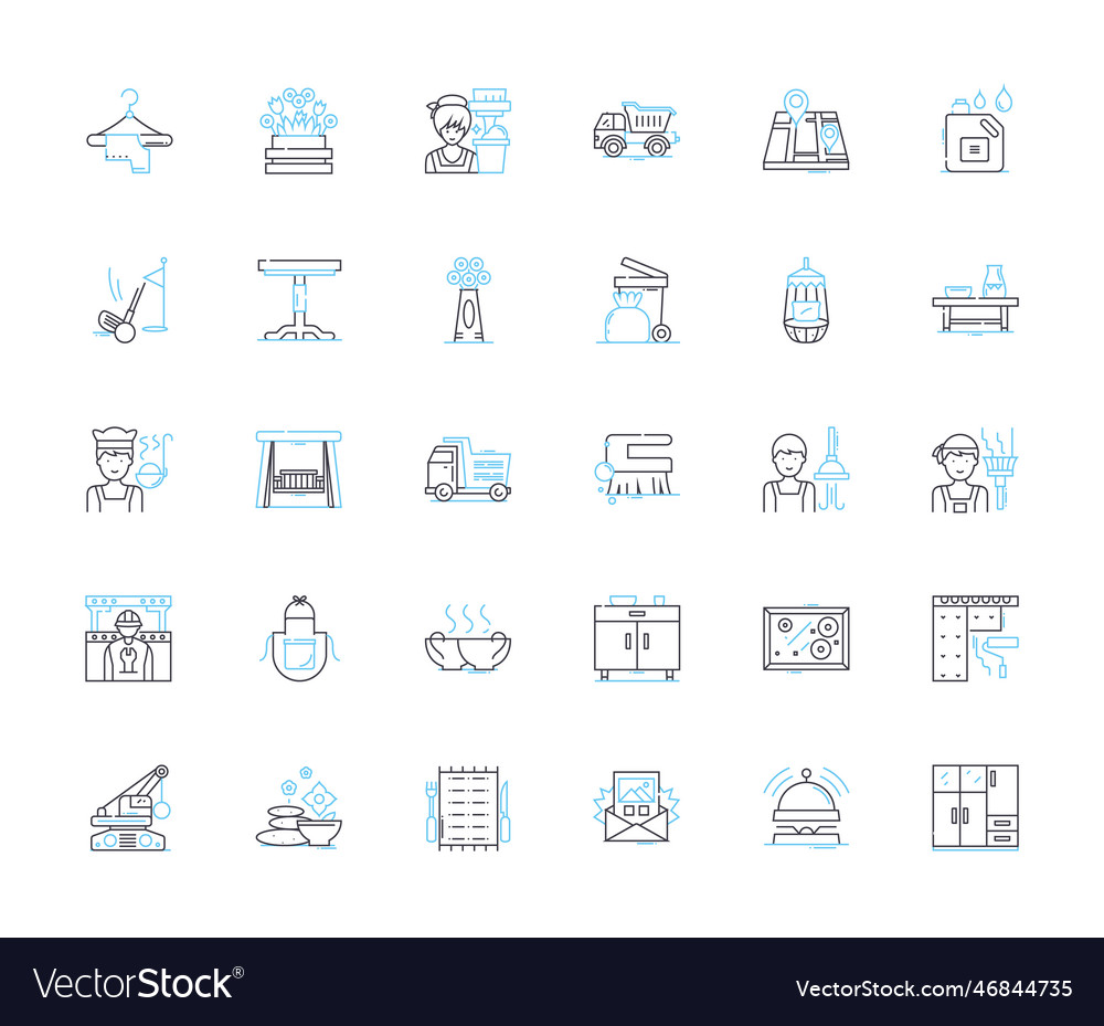 Guest services linear icons set hospitality Vector Image